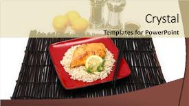  Presentation with brown rice - Colorful presentation theme enhanced with protien - lemonade chicken and brown rice backdrop and a blonde colored foreground