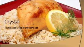  Presentation with brown rice - Presentation theme enhanced with protien - lemondade chicken and brown rice background and a yellow colored foreground