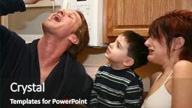  Presentation with eating - Cool new theme with protien - man grossing out family backdrop and a  colored foreground