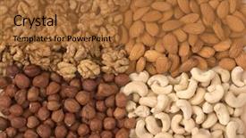  Presentation with cashews cashew fruit - PPT theme with protien - nuts walnuts almonds cashews filberts background and a red colored foreground
