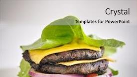  Presentation with protein - Audience pleasing slide deck consisting of protien - protein burger lettuce wrap backdrop and a light gray colored foreground