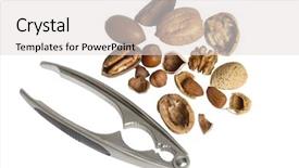  Presentation with cracker - Colorful PPT theme enhanced with protien - various nuts and nut cracker backdrop and a light gray colored foreground