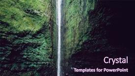  Presentation with waterfall - PPT theme having protists - waterfall background and a wine colored foreground