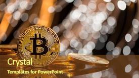  Presentation with abstract gold - Audience pleasing presentation design consisting of protocol - bitcoin gold coins with defocused backdrop and a tawny brown colored foreground