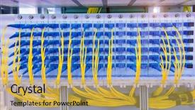  Presentation with optic - PPT theme featuring protocol - optic cable connected to patch background and a yellow colored foreground