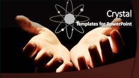  Presentation with black hands - PPT theme having proton treatment - hands with atom image background and a black colored foreground