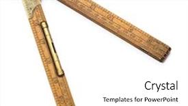  Presentation with 19th century - Cool new PPT theme with protractors - antique carpenter's boxwood folding rule backdrop and a white colored foreground
