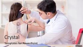  Presentation with patients - Cool new slide deck with protractors - doctor checking patients joint flexibility backdrop and a lemonade colored foreground