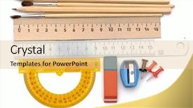  Presentation with drafting - Beautiful theme featuring protractors - drafting tools isolated on white backdrop and a coral colored foreground