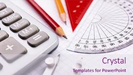  Presentation with educational - Audience pleasing presentation design consisting of protractors - educational concept selective focus backdrop and a sky blue colored foreground