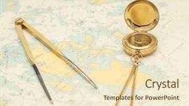  Presentation with compass sailing - Beautiful PPT theme featuring protractors - navigation still-life skipper equipment compass backdrop and a lemonade colored foreground