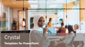  Presentation with hijab modern - Theme featuring protrait-of-a-black-african background and a gray colored foreground