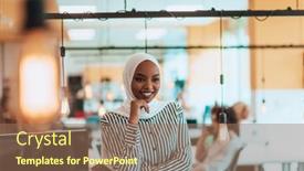  Presentation with hijab modern - PPT theme having protrait-of-a-black-african background and a coral colored foreground