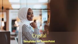  Presentation with hijab modern - PPT layouts featuring protrait-of-a-black-african background and a tawny brown colored foreground