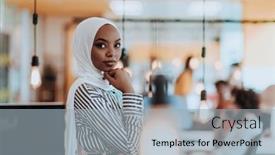  Presentation with hijab modern - Theme having protrait-of-a-black-african background and a light gray colored foreground