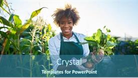  Presentation with proud american - PPT theme enhanced with proud-african-american-gardener-posing background and a ocean colored foreground