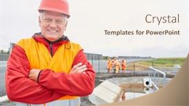  Presentation with road construction - Beautiful presentation design featuring proud-architect-or-foreman backdrop and a  colored foreground