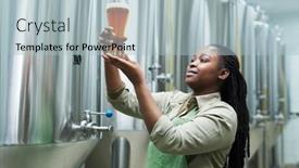  Presentation with brewery - Slide set having proud-brewery-owner-looking background and a light blue colored foreground