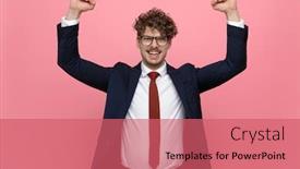  Presentation with navy blue - Beautiful presentation featuring proud-businessman-in-navy-blue backdrop and a coral colored foreground