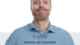  Presentation with studio - PPT theme having proud-casual-man-expressing background and a light blue colored foreground