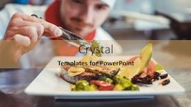  Presentation with leave - Slide deck consisting of proud-chef-garnishing background and a yellow colored foreground