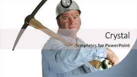 Presentation with mining coal - Presentation theme enhanced with proud coal miner with this background and a light gray colored foreground