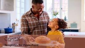  Presentation with daughter - Presentation theme having proud-father-and-daughter background and a red colored foreground