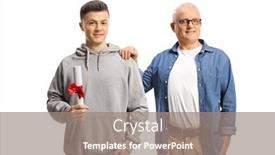  Presentation with certificate - Theme featuring proud-father-and-son background and a gray colored foreground