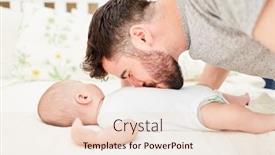  Presentation with nursery - Slides enhanced with proud-father-kisses-his-baby background and a lemonade colored foreground