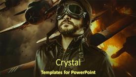  Presentation with pilot - Presentation theme featuring proud-fighter-pilot-with-hat background and a wine colored foreground