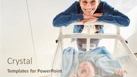  Presentation with mother love - Slides consisting of proud-mother-and-crying-baby background and a cream colored foreground