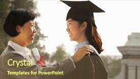  Presentation with pregnant mother fetus women - Amazing PPT theme having proud mother of a graduate backdrop and a tawny brown colored foreground