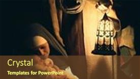  Presentation with old days - Slide deck featuring proud-parents-during-reenactment background and a tawny brown colored foreground