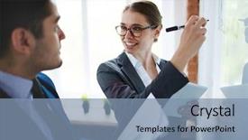  Presentation with ideas formula - Slides featuring prove - happy professionals pointing out ideas background and a  colored foreground