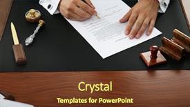  Presentation with public document - Amazing PPT layouts having prove - notary public signing document backdrop and a tawny brown colored foreground