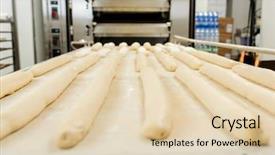  Presentation with bread - Audience pleasing presentation consisting of prove - prepared baguettes in front backdrop and a lemonade colored foreground