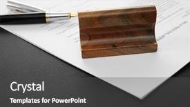  Presentation with public document - PPT layouts featuring prove - stamp document and pen background and a  colored foreground