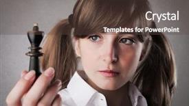  Presentation with chess - PPT theme with prove - teenager holding a chess piece background and a  colored foreground