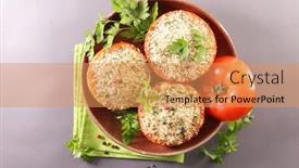  Presentation with tomato - PPT layouts having provencal-tomato-baked-tomato background and a yellow colored foreground