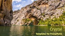  Presentation with river journey - Colorful slide set enhanced with provence alps france fascinating journey through the azure waters the verdon river flow between the sheer cliffs of verdon canyon concept of ecological and active tourism backdrop and a tawny brown colored foreground