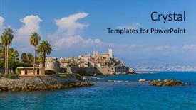  Presentation with france - Presentation theme consisting of provence france - travel and architecture background and a teal colored foreground