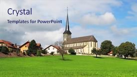  Presentation with rural - Audience pleasing presentation consisting of provence france the magnificent church backdrop and a sky blue colored foreground