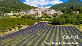  Presentation with lavender - Slides featuring provence-in-france-lavender-field background and a tawny brown colored foreground