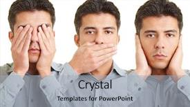  Presentation with ears - Slide deck consisting of proverb of the three wise background and a light gray colored foreground