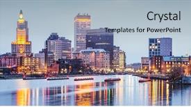  Presentation with view of toronto downtown - Cool new presentation theme with providence rhode island downtown cityscape backdrop and a light blue colored foreground