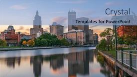  Presentation with orlando florida usa downtown city - Presentation enhanced with providence-rhode-island-usa-downtown background and a light blue colored foreground