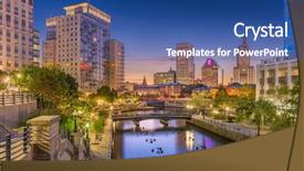  Presentation with island - Audience pleasing PPT theme consisting of providence rhode island usa park backdrop and a ocean colored foreground