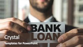  Presentation with loan - Amazing slide deck having provident fund - bank loan backdrop and a tawny brown colored foreground