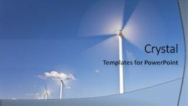  Presentation with wind turbines - PPT layouts consisting of providing alternative sustainable green energy background and a teal colored foreground