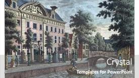  Presentation with engraving - Audience pleasing theme consisting of provincial-house-in-leeuwarden-vintage backdrop and a gray colored foreground